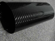 Black Oval Motorcycle Exhaust Hood Of Carbon Fiber Profiles High Temperature Resistant