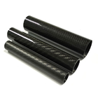 Woven Finish Roll Wrapped Carbon Fiber Tube Glossy Surface OD 40mm