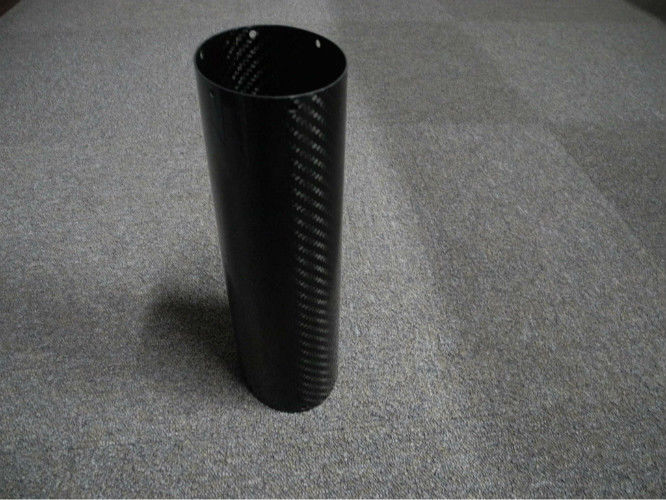 Black Oval Motorcycle Exhaust Hood Of Carbon Fiber Profiles High Temperature Resistant