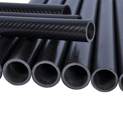Round / Oval 100% 3K Carbon Fiber Tube Roll Wrapped Glossy Twill Surface