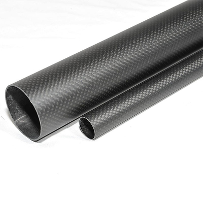 Round / Oval 100% 3K Carbon Fiber Tube Roll Wrapped Glossy Twill Surface