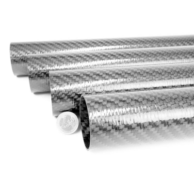 High Strength Woven Finish Carbon Fiber Tube Roll Wrapped Twill Pattern