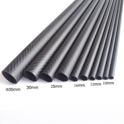 UV Resistant Lightweight Roll Wrapped Prepreg 100% 3K Carbon Fiber Tubes