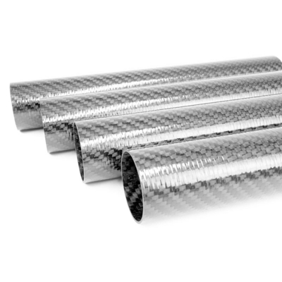 Carbon Fiber Tube - 8mm x 6mm x 500mm - Twill Weave, Glossy Surface