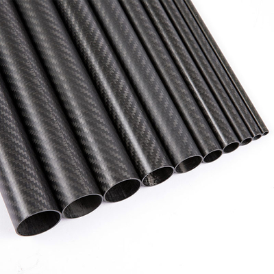Carbon Fiber Tube - 8mm x 6mm x 500mm - Twill Weave, Glossy Surface