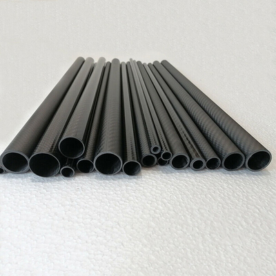 Carbon Fiber Tube - 8mm x 6mm x 500mm - Twill Weave, Glossy Surface