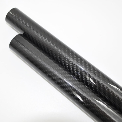Low Weight 3K Carbon Fiber Roll Wrapped Twill Tube 3" ID X 72" Gloss Finish