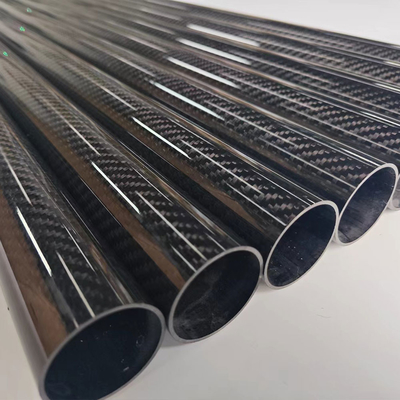 Low Weight 3K Carbon Fiber Roll Wrapped Twill Tube 3" ID X 72" Gloss Finish
