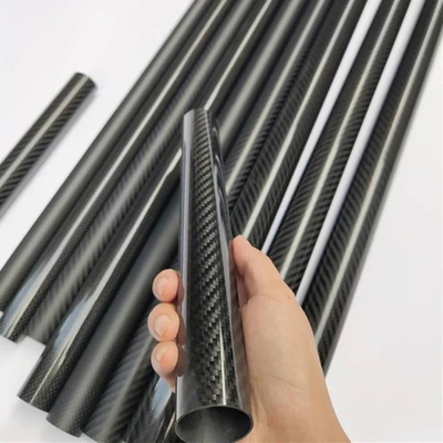 Low Weight 3K Carbon Fiber Roll Wrapped Twill Tube 3" ID X 72" Gloss Finish