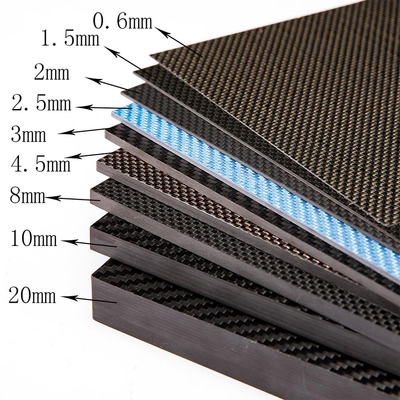 100mm X 250mm 3K High-Hardness Carbon Fiber Sheet For Models , Manufacturing And Aerospace
