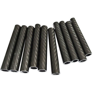 Round Carbon Fiber Tube 10x8x600MM, 10~50MM Available, 3K Roll Wrapped Twill Matte Finish