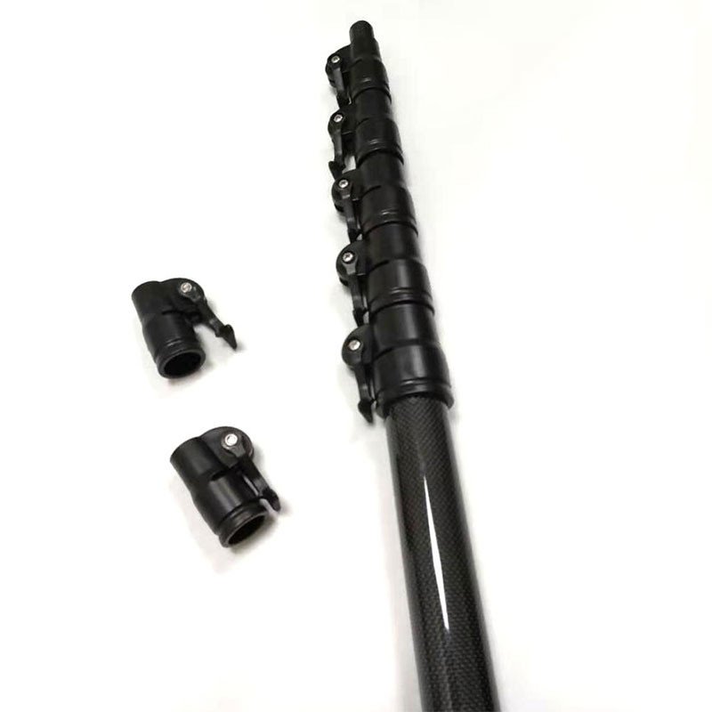 3K Twill Matte Carbon Fiber Telescopic Extension Pole with Quick Locking Clamps