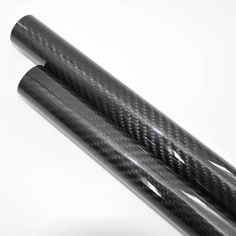 Low Weight 3K Carbon Fiber Roll Wrapped Twill Tube 3" ID X 72" Gloss Finish